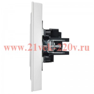 Розетка BRITE РСР10-1-0-БрАБ 10А в сборе без заземл. без защ. шторок арктич. бел. IEK BR-R10-10-K91-