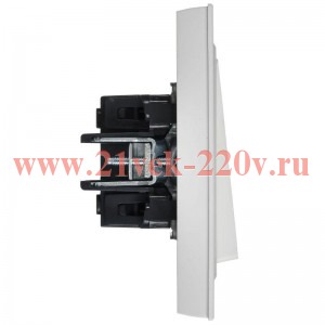 Выключатель 1-клавишный ИЭК BRITE 10А в сборе арктический белый (ВСР10-1-0-БрАБ) BR-V10-0-10-K91-F