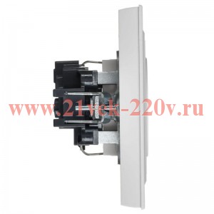 Розетка ИЭК BRITE 2P+E Schuko со шторками 16А в сборе арктический белый (РСР14-1-0-БрАБ) BR-R14-16-K91-F