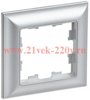 Рамка на 1 пост ИЭК BRITE пластик алюминий/алюминий (РУ-1-Бр) BR-M12-12-K47