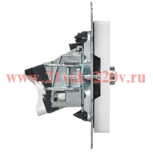 Розетка двойная ИЭК BRITE TV+RJ45 кат.5E арктический белый (РТВ/РК12-БрАБ) BR-AK20-1-K91