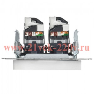 Розетка компьютерная двойная ИЭК BRITE RJ45 кат.6 арктический белый (РК11-2-БрАБ) BR-K20-2-K91