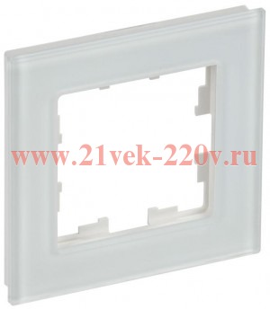 Рамка на 1 пост ИЭК BRITE стекло белый матовый (РУ-1-2-Бр) BR-M12-G-31-K01