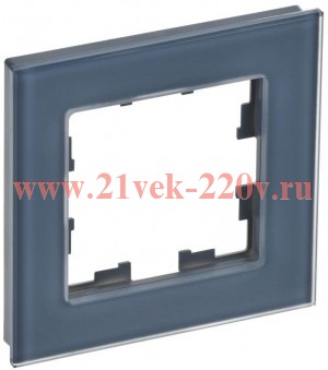 Рамка на 1 пост ИЭК BRITE стекло маренго матовый (РУ-1-2-Бр) BR-M12-G-31-K35