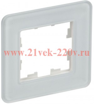 Рамка на 1 пост ИЭК BRITE стекло белый (РУ-1-2-Бр) BR-M12-G-41-K01