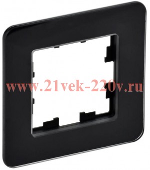 Рамка на 1 пост ИЭК BRITE стекло черный (РУ-1-2-Бр) BR-M12-G-41-K02
