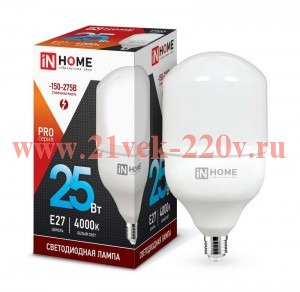 Лампа светодиодная LED-HP-PRO 25Вт 230В 4000К E27 2250лм IN HOME 4690612031057