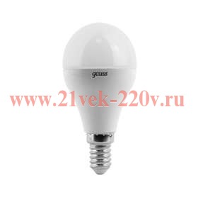 Лампа светодиодная Gauss Black Шар P45 6.5W 3000K 520lm E14