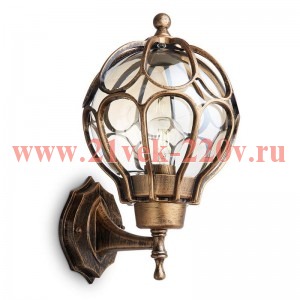 Светильник садово-парковый 60Вт 230В E27 IP44 черн. зол. PL3801 FERON 11350