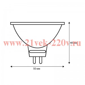 Лампа светодиодная LED5-MR16/845/GU5.3 5Вт 4500К бел. GU5.3 385лм 12В Camelion 12026