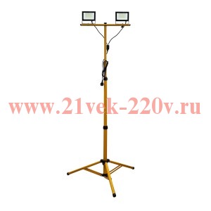 Два светодиодных прожектора на стойке FL-LED Light-PAD STAND 2x50W Grey 4200К 10000Лм 75-167х60х60см