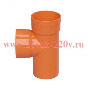 Тройник для двустенных труб,45 ,полипропилен, D=200мм