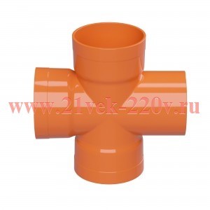 Крестообразное соед. для двустенных труб,90 ,полипропилен,д.200