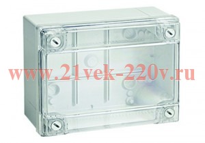 Коробка ответвительная с гладкими стенками DKC Express IP56, 190х140х70мм c прозрачной крышкой