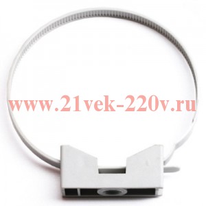 Держатель-крепеж для труб и гофры с хомутиком 25-63 мм серый DKC
