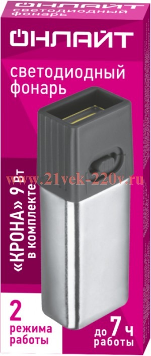 Фонарь светодиодный мини 90 889 OPT-CP10-6F22 пласт. 1СОВ 1Вт 2реж. 50лм IP20 ОНЛАЙТ 90889