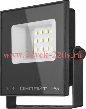 Прожектор светодиодный 90 844 OFL-03-20-6.5K-BL-IP65-LED 20Вт 6500К IP65 1600лм черн. ОНЛАЙТ 90844