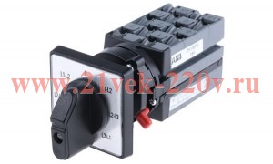 Переключатель ABB для вольтметра модульный 7-поз. ONV30M (двухуровневый) 25 А MCV 7 N 1SCA022549R910