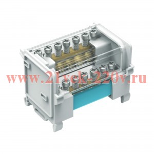 Блок распределительный на DIN рейку 2р 100А, 5х6мм 2х7,5мм.