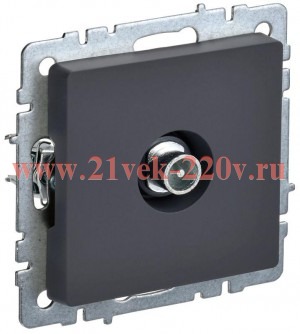 Розетка TV ИЭК BRITE проходная графит (РТВ10-0-БрГ) BR-A10-P-K53