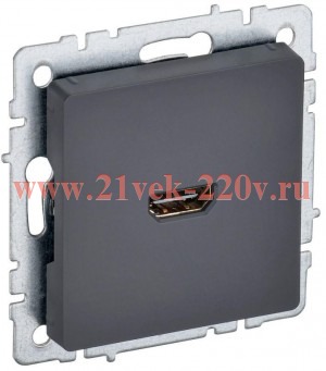 Розетка HDMI ИЭК BRITE графит (РHDMI ИЭК BRITE-0-БрГ) BR-H10-K53