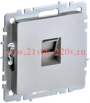 Розетка компьютерная ИЭК BRITE RJ45 кат.5E алюминий (РК10-БрА) BR-K10-1-K47
