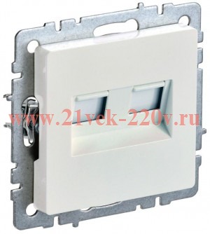Розетка компьютерная двойная ИЭК BRITE RJ45 кат.5E жемчуг (РК10-2-БрЖ) BR-K20-1-K36