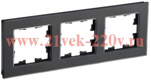 Рамка на 3 поста ИЭК BRITE стекло черный матовый (РУ-3-2-Бр) BR-M32-G-31-K02