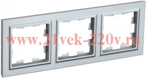 Рамка на 3 поста ИЭК BRITE алюминий (РУ-3-БрА) BR-M32-K47