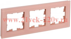 Рамка на 3 поста ИЭК BRITE стекло персиковый матовый (РУ-3-2-БрП) BR-M32-G-31-K96