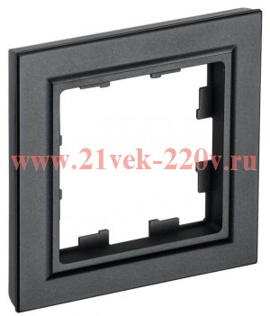 Рамка на 1 пост ИЭК BRITE черный (РУ-1-БрЧ) BR-M12-K02