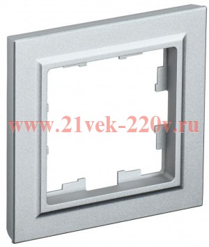 Рамка на 1 пост ИЭК BRITE алюминий (РУ-1-БрА) BR-M12-K47