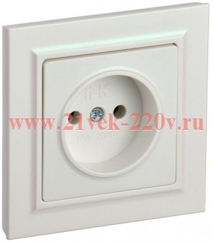 Розетка СП BRITE РСР10-1-0-БрЖ 10А в сборе без заземл. без защ. шторок жемчуж. IEK BR-R10-10-K36-F