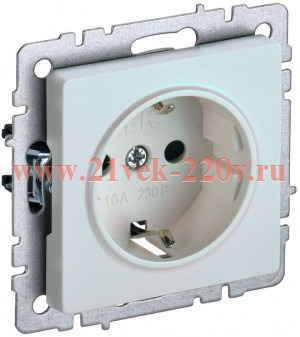 Розетка ИЭК BRITE 2P+E Schuko со шторками 16А жемчуг (РС14-1-0-БрЖ) BR-R14-16-K36