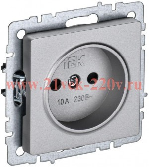 Розетка СП BRITE РСш10-2-БрА 10А без заземл. защ. шторки алюм. IEK BR-R13-10-K47
