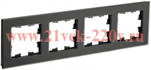 Рамка на 4 поста ИЭК BRITE стекло черный матовый (РУ-4-2-Бр) BR-M42-G-31-K02