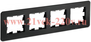 Рамка на 4 поста ИЭК BRITE стекло черный (РУ-4-2-Бр) BR-M42-G-41-K02