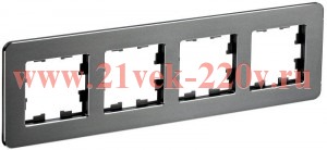 Рамка 4-м BRITE РУ-4-1-Бр метал. титан RE IEK BR-M42-M-01-K48