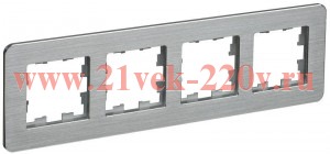Рамка 4-м BRITE РУ-4-1-Бр метал. алюм. RE AL IEK BR-M42-M-21-K47