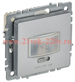 Датчик движения ИЭК BRITE 500Вт IP20 таймер 20сек-6мин, освещенность 10-1275Лк алюминий(ДС10-1-БрА) BR-MS10-N-150-05-K47