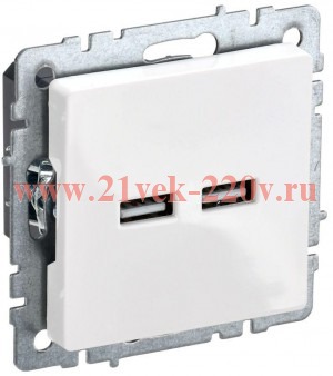 Зарядка ИЭК BRITE USB A+A 3,1А белый (РЮ10-1-БрБ) BR-U21-D31-K01