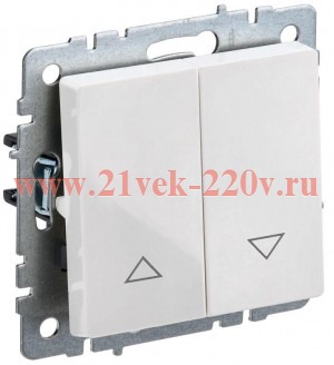 Выключатель жалюзи ИЭК BRITE 10А белый (ВС10-1-5-БрБ) BR-V15-0-10-K01