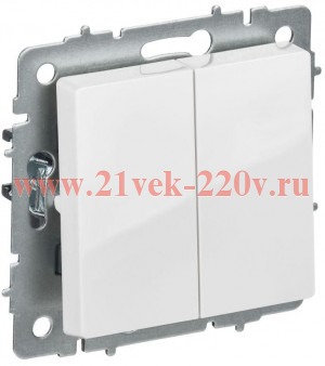 Переключатель перекрестный 2-клавишный ИЭК BRITE 10А белый (ВС10-2-3-БрБ) BR-V23-0-10-K01