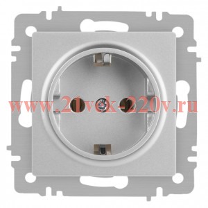 Розетка Intro Accent 6-202-03 2P+E Schuko 16А-250В IP20 СУ AL/CU алюминий