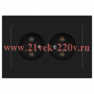 Розетка Intro Accent 6-204-05 2х2P, 16А-250В, IP20, СУ, AL/CU, антрацит
