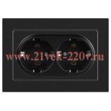Розетка Intro Accent 6-205-05 2X2P+E Schuko, 16А-250В, IP20, СУ, AL/CU, антрацит