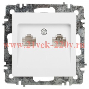 Розетка Intro Accent 6-304-01 информационная 2xRJ45, IP20, СУ, белый