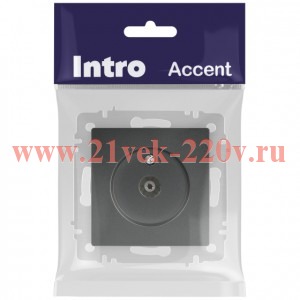 Розетка Intro Accent 6-301-07 TV одиночная, IP20, СУ, графит