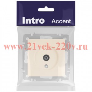Розетка Intro Accent 6-301-02 TV одиночная, IP20, СУ, слоновая кость