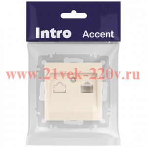 Розетка Intro Accent 6-303-02 информационная RJ45, IP20, СУ, слоновая кость